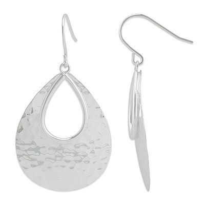 Ellen Tracy Sterling Silver Teardrop Earrings