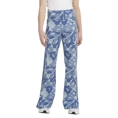 Girls (7-16) adidas(R) Abstract Floral 3-Stripe Flare Leg Pants