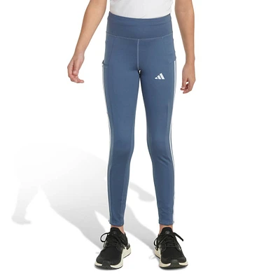 Girls (7-16) adidas(R) 3 Stripe Cell Pocket Tight Leggings - Navy