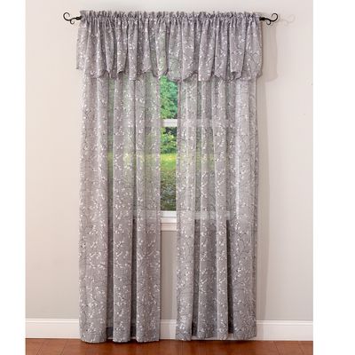 Willow Print Linen Textured Rod Pocket Curtain Panel