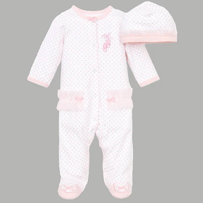 Baby Girl (NB-9M) Little Me(R) Ballerina Footie Sleeper with Hat