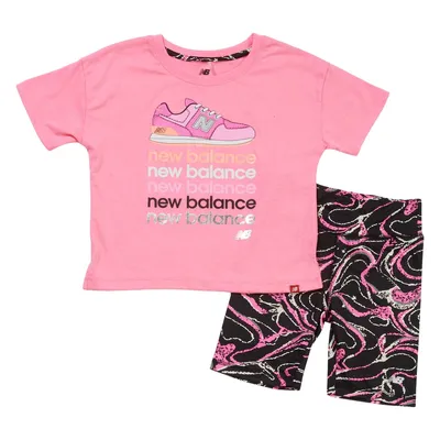 Girls (7-12) New Balance Tee & Bike Shorts Set