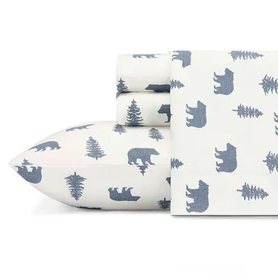 Eddie Bauer Bears & Trees Flannel Sheet Set