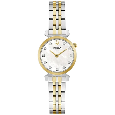 Womens Bulova Regatta White Dial Two-Tone Bracelet Watch - 98P202