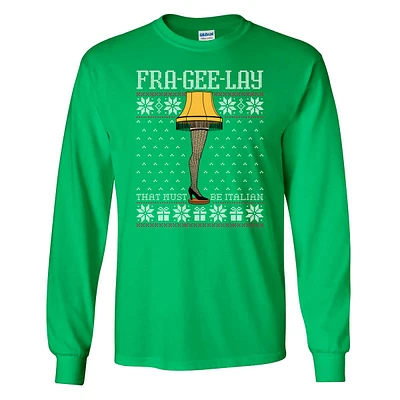 Young Mens Fra-Gee-Lay Christmas Long Sleeve Tee