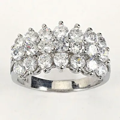 Designs by FMC Rhodium Plated CZ Statement Ring