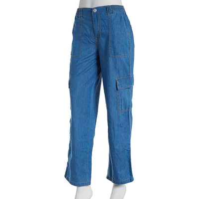 Juniors Almost Famous(tm) Billie Chambray Cargo Skater Pants