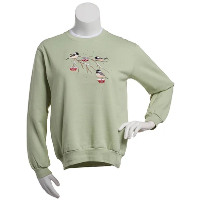 Plus Size Top Stitch by Morning Sun Snow Tree Chicks Sweatshirt