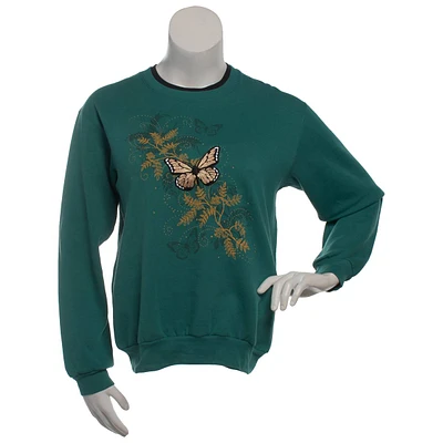 Womens Top Stitch by Morning Sun Golden Butterflies Sweatshirt