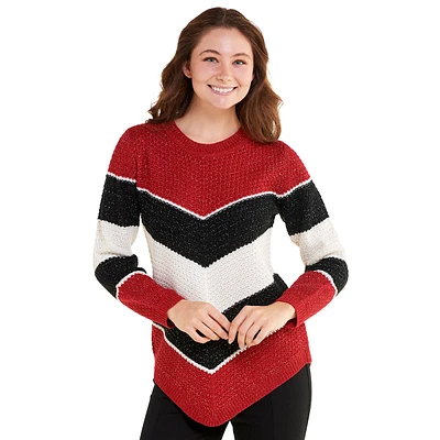 Womens Preswick & Moore(R) V-Shaped Color Block Sweater