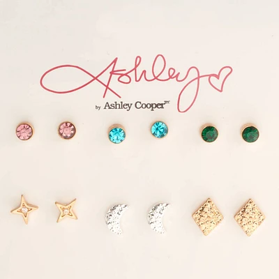 Ashley by Ashley Cooper(tm) 6pr. Celestial Stud Earrings Pack