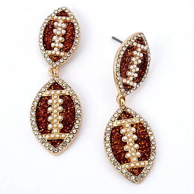 Ashley Cooper(tm) Glitter Football Drop Earrings