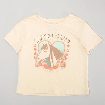 Girls (7-16) Lucky Brand Short Sleeve Rodeo Club Foil Tee