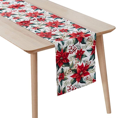 Avanti Poinsettia Holiday Table Runner - 72in.