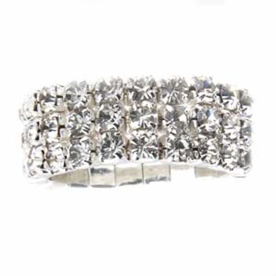 Rosa Rhinestones 3-Row Stretch Ring
