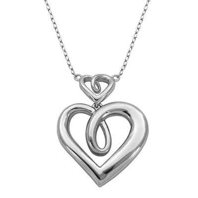 Sterling Silver Twisted Heart Necklace