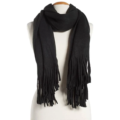 Womens Steve Madden Soft Woven Scarf - Black