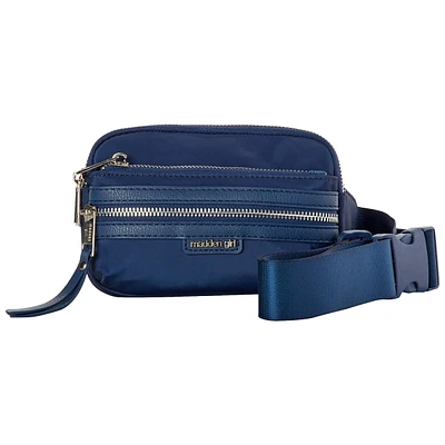 Madden Girl Nylon Double Zipper Fanny Pack Belt Bag