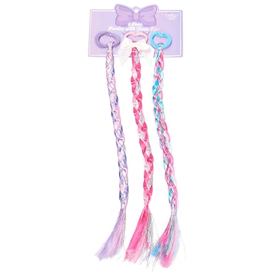 Girls Capelli(R) New York 3pc. Braided Foil Faux Hair Pony Holders