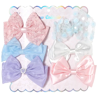 Girls Capelli(R) New York 6pc. Oversized Satin/Lace/Sheer Bows