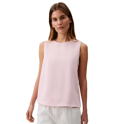 Womens Calvin Klein Solid Crew Neck Shell Tank Top