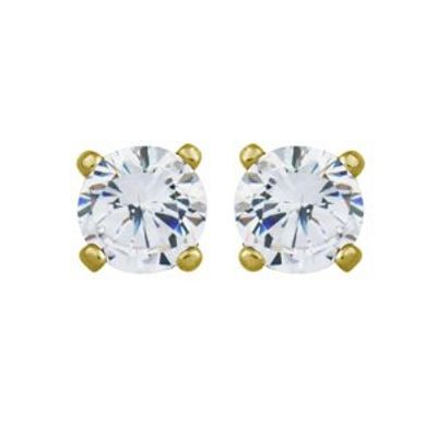 18kt. Gold Plated /Sterling Silver CZ Stud Earrings