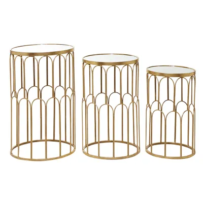 9th & Pike(R) Round Metal Accent Table - Set Of 3