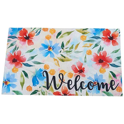 Floral Watercolor Welcome Doormat