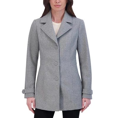 Petite Laundry by Shelli Segal Single Breasted Faux Wool Coat