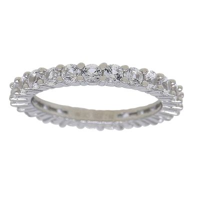 Gianni Argento Sterling Silver Lab Created Sapphire Band Ring