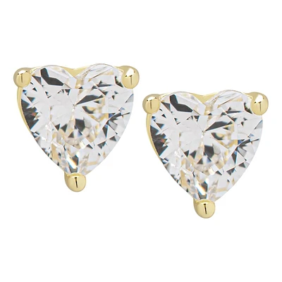 Gianni Argento Gold over Sterling Silver Heart Stud Earrings