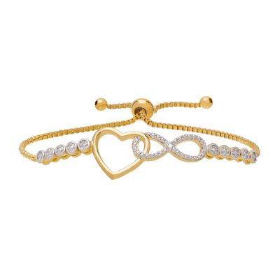 Accents by Gianni Argento Heart & Infinity Adjustable Bracelet