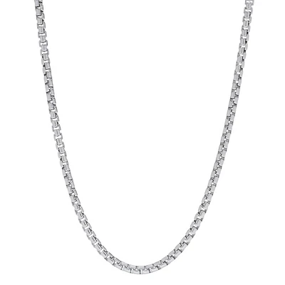 Sterling Silver Round Box Chain Necklace