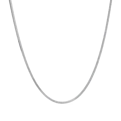 20in. Sterling Silver Square Snake Chain Necklace