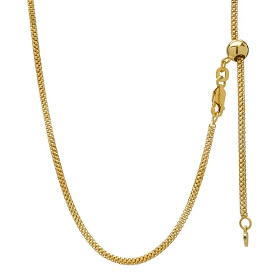 14kt. Gold over Sterling Silver Popcorn Adjustable Chain Necklace