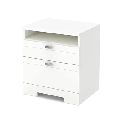 South Shore Reevo Nightstand with Drawers - White