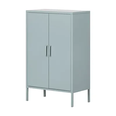 South Shore Crea Pale Blue Metal 2-Door Accent Cabinet