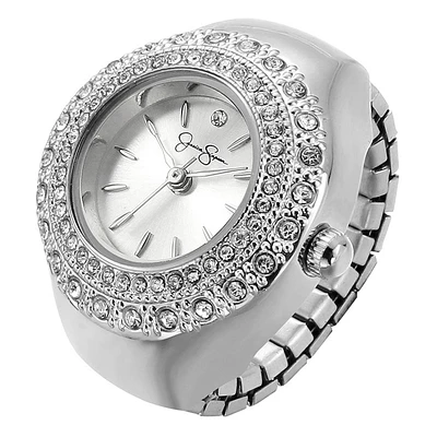 Womens Jessica Simpson Silver-Tone Ring Watch - JR0004SL