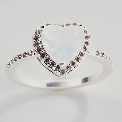 Ashley Cooper(tm) CZ Crystal Heart Pave Halo Ring