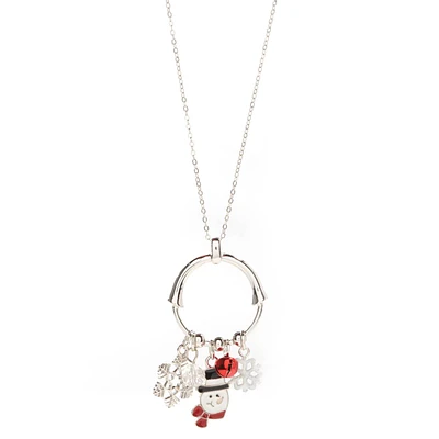 Snowman & Snowflake Collar Pendant Necklace