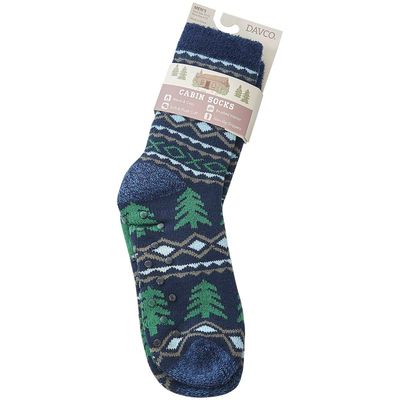 Mens Davco(R) Tree Fair Isle Slipper Socks