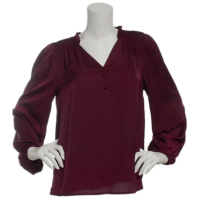 Womens Zac & Rachel Long Sleeve V-Neck Blouse