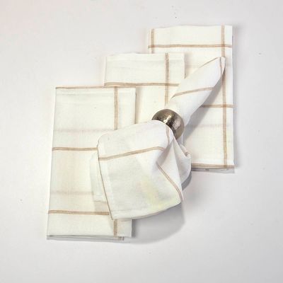 Laura Ashley(R) Welmont Tan Plaid Napkins - Set of 4