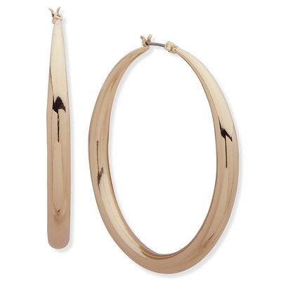 Anne Klein Gold-Tone 53mm Large Tapered Hoop Earrings