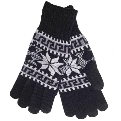 Womens Altare Snowflake Fair Isle Knit Tech Gloves