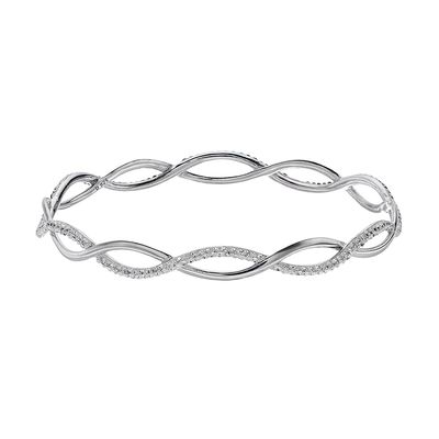 Sterling Silver Crystal Bangle Bracelet