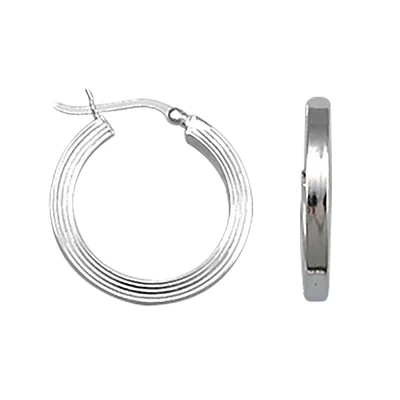 Sterling Silver 25mm Tube Hoop Earrings