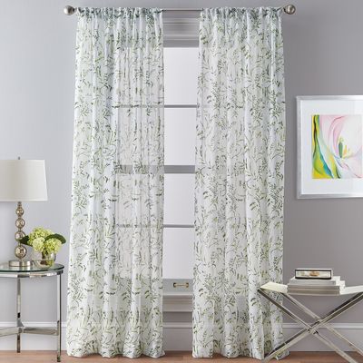 Santa Barbara Print Rod Pocket Panel Curtain