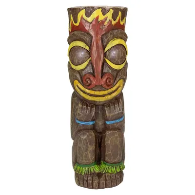 Northlight Seasonal Solar Polynesian Fire Tiki Statue