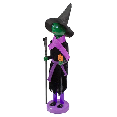 Northlight Seasonal 14in. Green Witch Wooden Halloween Nutcracker